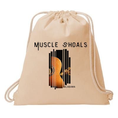 Muscle Shoals Alabama AL Distressed Grunge Text Music City Drawstring Bag