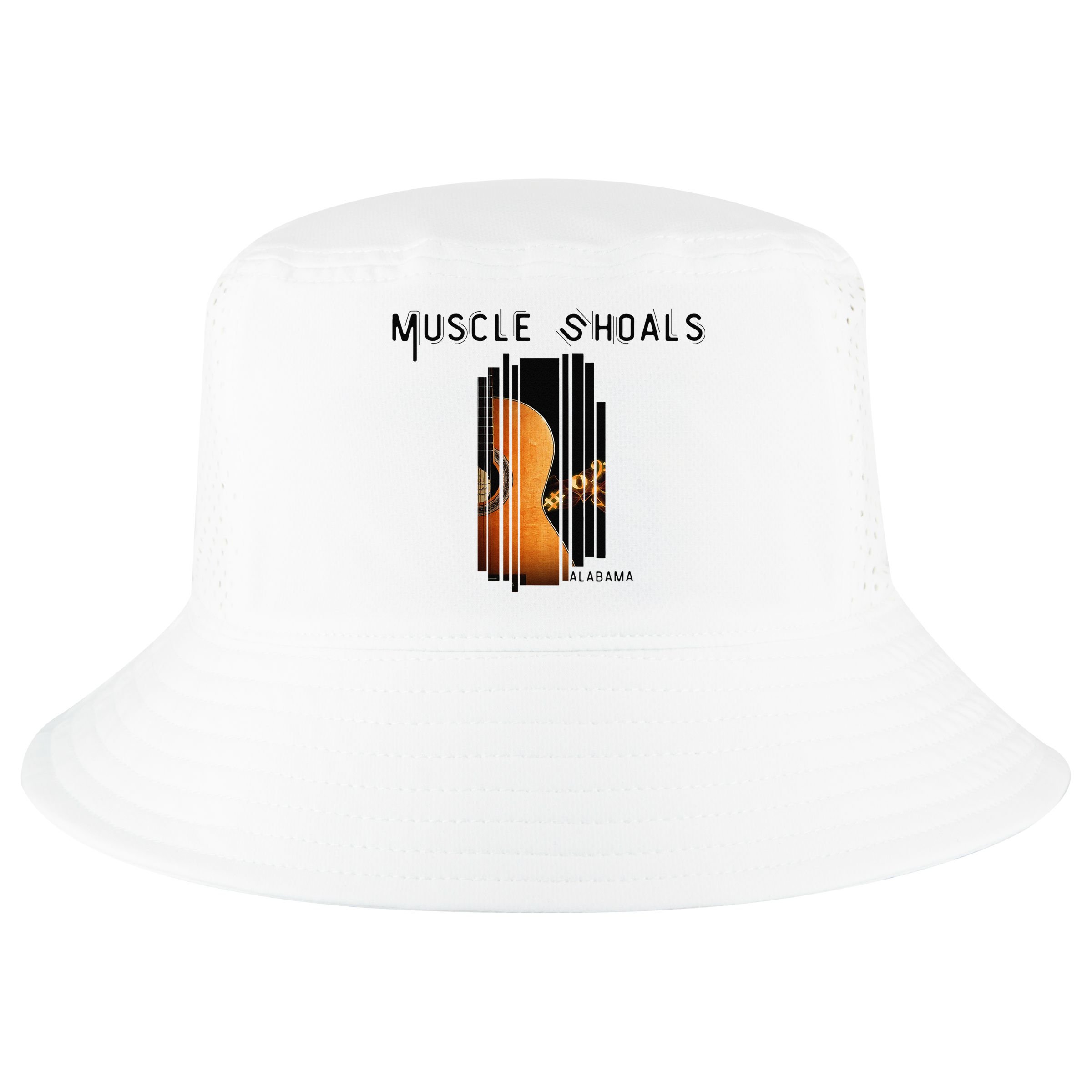 Muscle Shoals Alabama AL Distressed Grunge Text Music City Cool Comfort Performance Bucket Hat