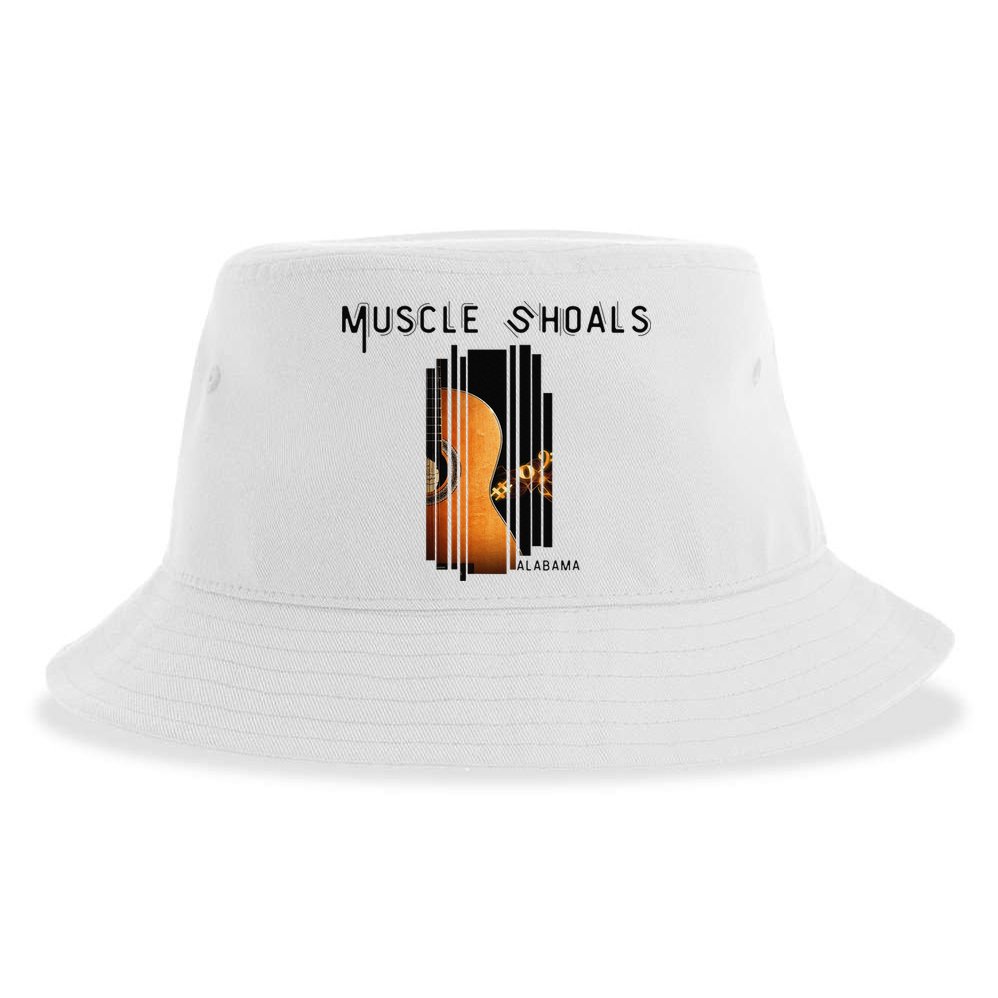 Muscle Shoals Alabama AL Distressed Grunge Text Music City Sustainable Bucket Hat