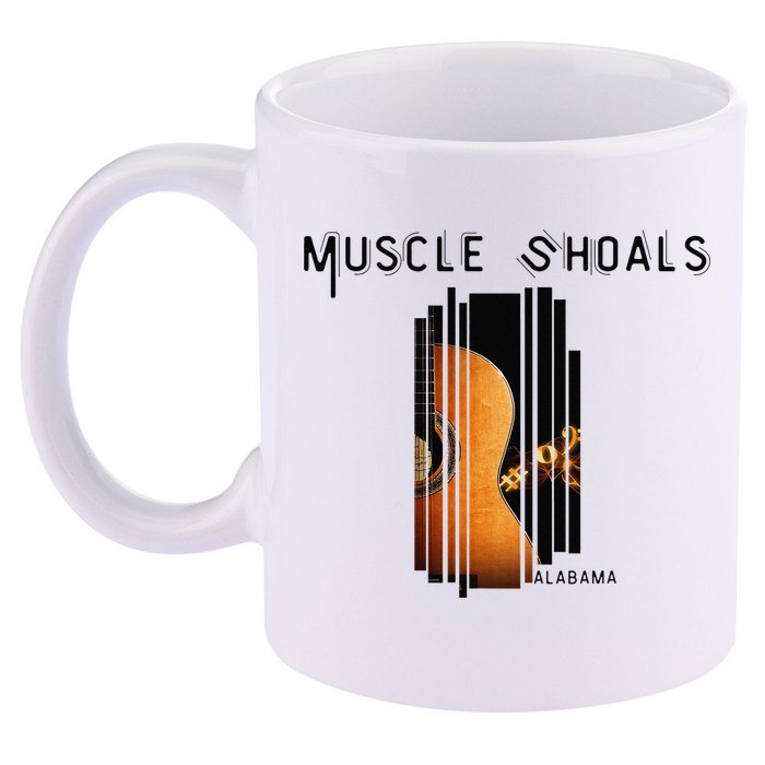 Muscle Shoals Alabama AL Distressed Grunge Text Music City 11oz C Handle Ceramic Mug