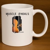 Muscle Shoals Alabama AL Distressed Grunge Text Music City 11oz C Handle Ceramic Mug