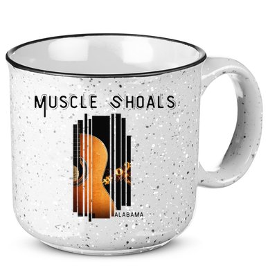 Muscle Shoals Alabama AL Distressed Grunge Text Music City 15oz Campfire Ceramic Mug