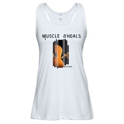 Muscle Shoals Alabama AL Distressed Grunge Text Music City Ladies Essential Flowy Tank