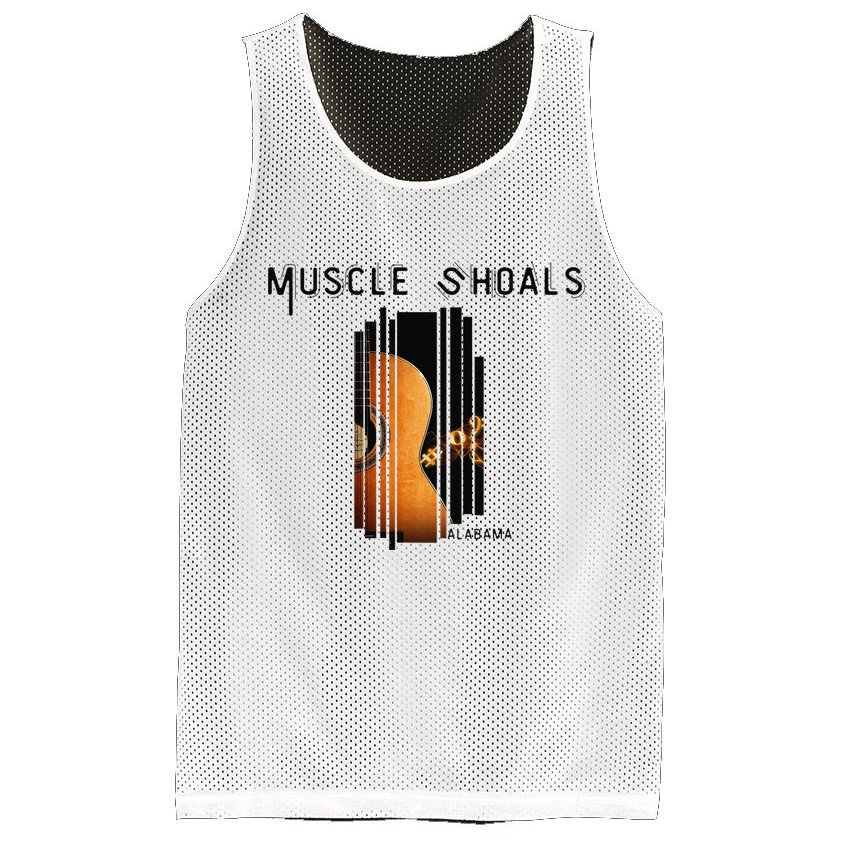 Muscle Shoals Alabama AL Distressed Grunge Text Music City Mesh Reversible Basketball Jersey Tank