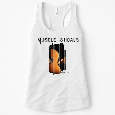 Muscle Shoals Alabama AL Distressed Grunge Text Music City Womens Tank Top