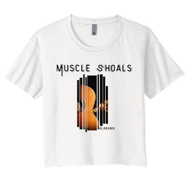 Muscle Shoals Alabama AL Distressed Grunge Text Music City Crop Top
