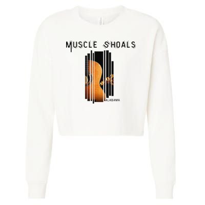 Muscle Shoals Alabama AL Distressed Grunge Text Music City Cropped Pullover Crew