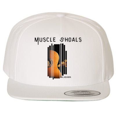 Muscle Shoals Alabama AL Distressed Grunge Text Music City Wool Snapback Cap