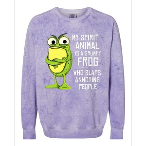 My Spirit Animal Is A Grumpy Frog Who Slaps Annoying People Colorblast Crewneck Sweatshirt