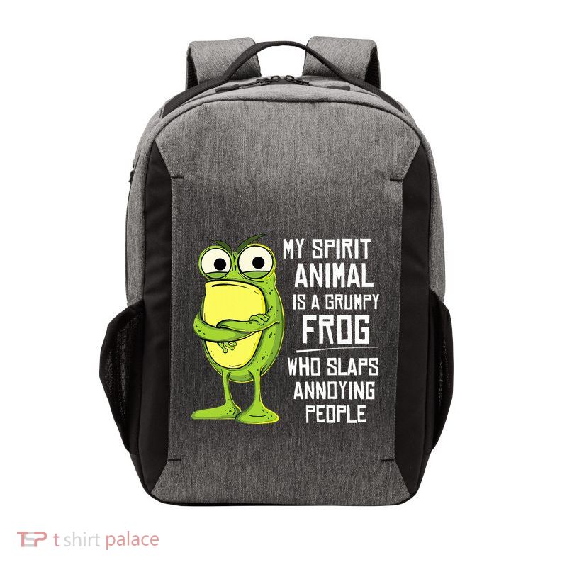 My Spirit Animal Is A Grumpy Frog Who Slaps Annoying People Vector Backpack