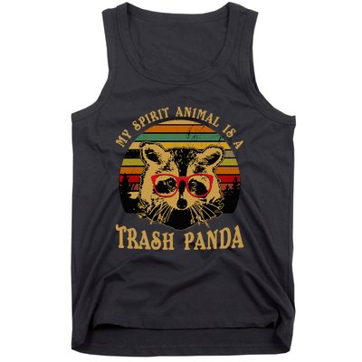 My Spirit Animal Is A Trash Panda Geeky Glasses Tank Top