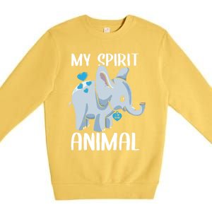 My Spirit Animal Elephant I Love Dad Heart Valentines Day Great Gift Premium Crewneck Sweatshirt