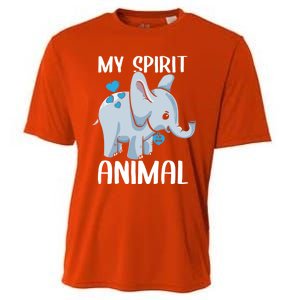 My Spirit Animal Elephant I Love Dad Heart Valentines Day Great Gift Cooling Performance Crew T-Shirt