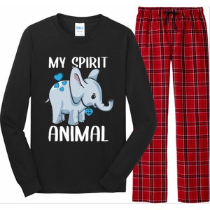 My Spirit Animal Elephant I Love Dad Heart Valentines Day Great Gift Long Sleeve Pajama Set