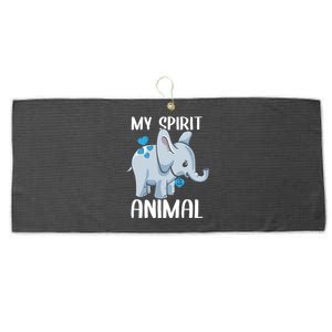 My Spirit Animal Elephant I Love Dad Heart Valentines Day Great Gift Large Microfiber Waffle Golf Towel