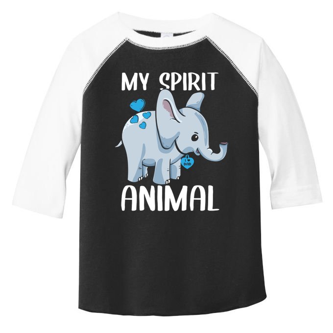 My Spirit Animal Elephant I Love Dad Heart Valentines Day Great Gift Toddler Fine Jersey T-Shirt