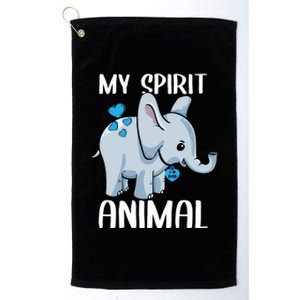 My Spirit Animal Elephant I Love Dad Heart Valentines Day Great Gift Platinum Collection Golf Towel