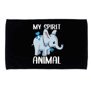 My Spirit Animal Elephant I Love Dad Heart Valentines Day Great Gift Microfiber Hand Towel