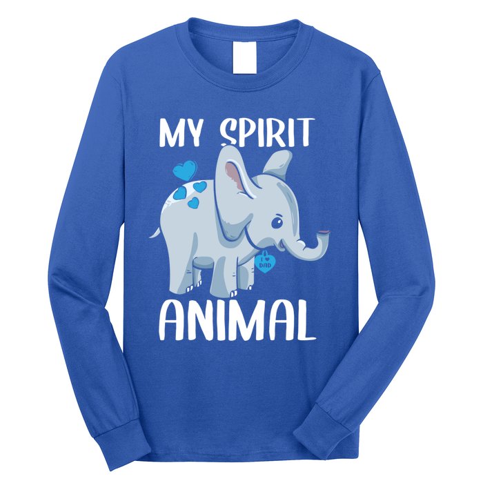 My Spirit Animal Elephant I Love Dad Heart Valentines Day Great Gift Long Sleeve Shirt