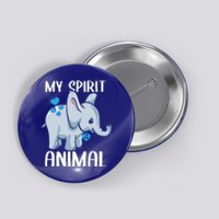 My Spirit Animal Elephant I Love Dad Heart Valentines Day Great Gift Button