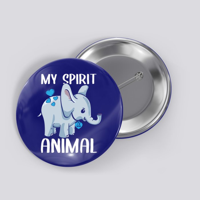 My Spirit Animal Elephant I Love Dad Heart Valentines Day Great Gift Button