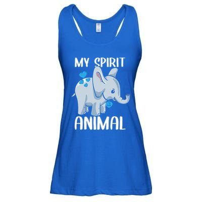 My Spirit Animal Elephant I Love Dad Heart Valentines Day Great Gift Ladies Essential Flowy Tank