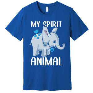 My Spirit Animal Elephant I Love Dad Heart Valentines Day Great Gift Premium T-Shirt