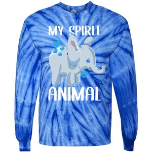 My Spirit Animal Elephant I Love Dad Heart Valentines Day Great Gift Tie-Dye Long Sleeve Shirt