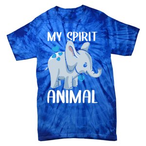 My Spirit Animal Elephant I Love Dad Heart Valentines Day Great Gift Tie-Dye T-Shirt