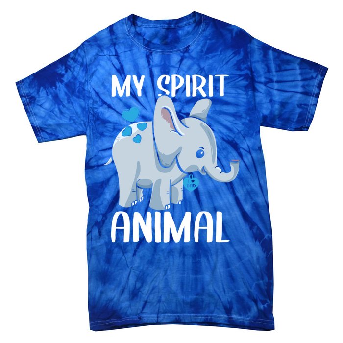 My Spirit Animal Elephant I Love Dad Heart Valentines Day Great Gift Tie-Dye T-Shirt