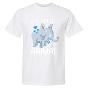 My Spirit Animal Elephant I Love Dad Heart Valentines Day Great Gift Garment-Dyed Heavyweight T-Shirt