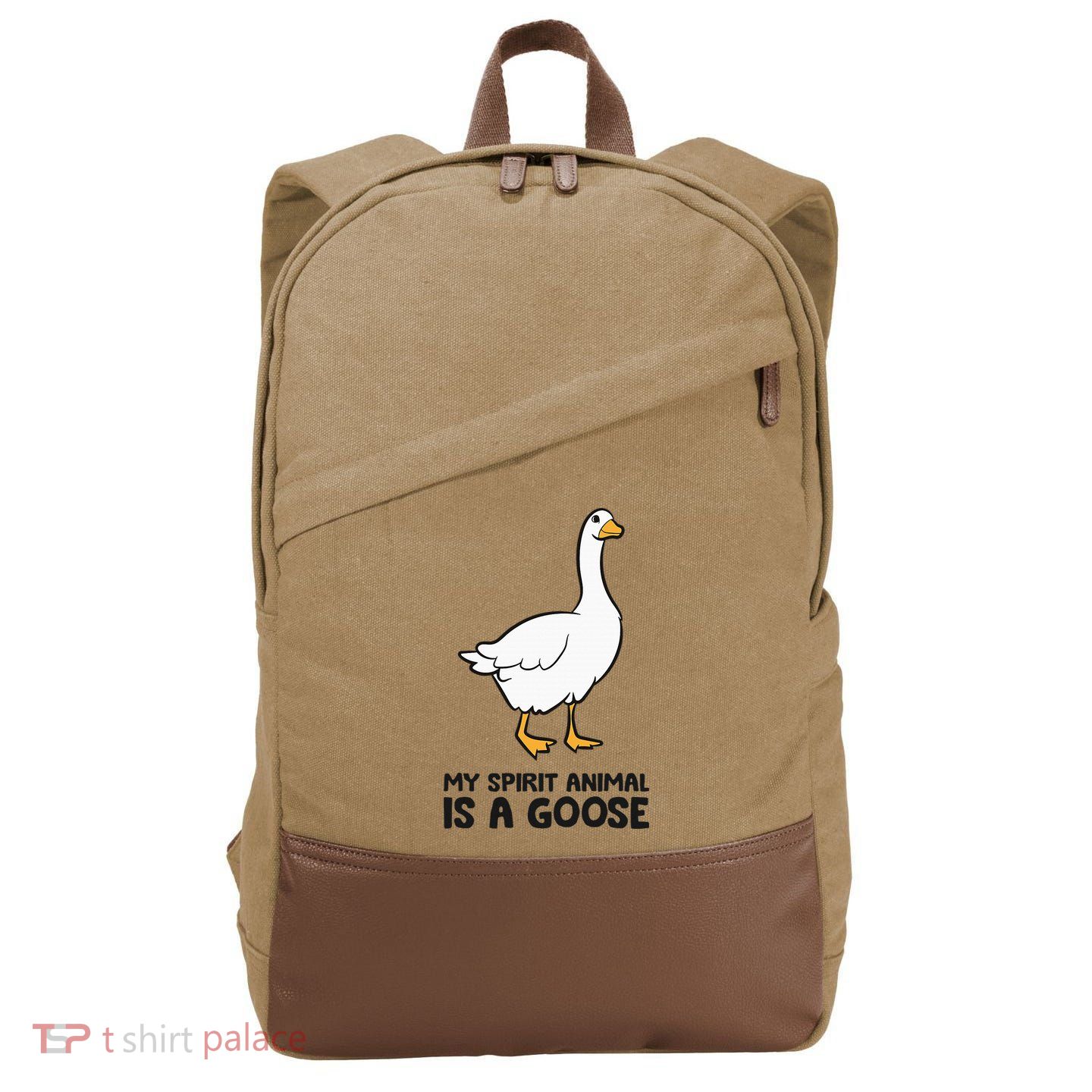 My Spirit Animal Is A Goose Cotton Canvas Backpack