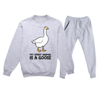 My Spirit Animal Is A Goose Premium Crewneck Sweatsuit Set