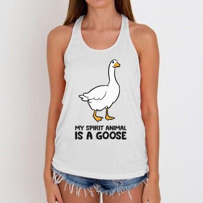 My Spirit Animal Is A Goose Women's Knotted Racerback Tank