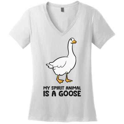My Spirit Animal Is A Goose Women's V-Neck T-Shirt