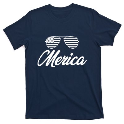 Merica Sunglasses American Flag Celebrate 4th Of July T-Shirt