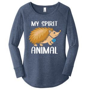 My Spirit Animal Hedgehog I Love Dad Heart Valentines Day Funny Gift Women's Perfect Tri Tunic Long Sleeve Shirt