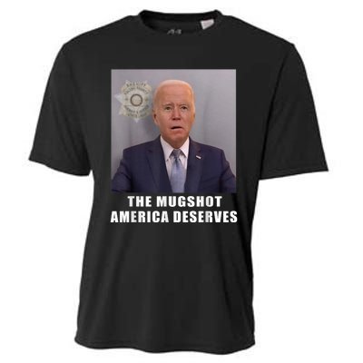 Mug Shot America Deserves Funny AntiBiden Cooling Performance Crew T-Shirt