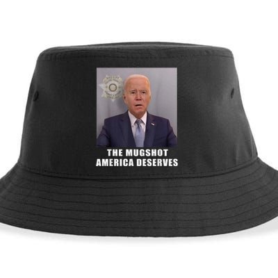 Mug Shot America Deserves Funny AntiBiden Sustainable Bucket Hat