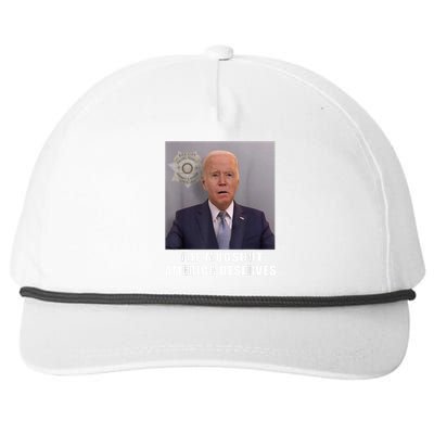 Mug Shot America Deserves Funny AntiBiden Snapback Five-Panel Rope Hat