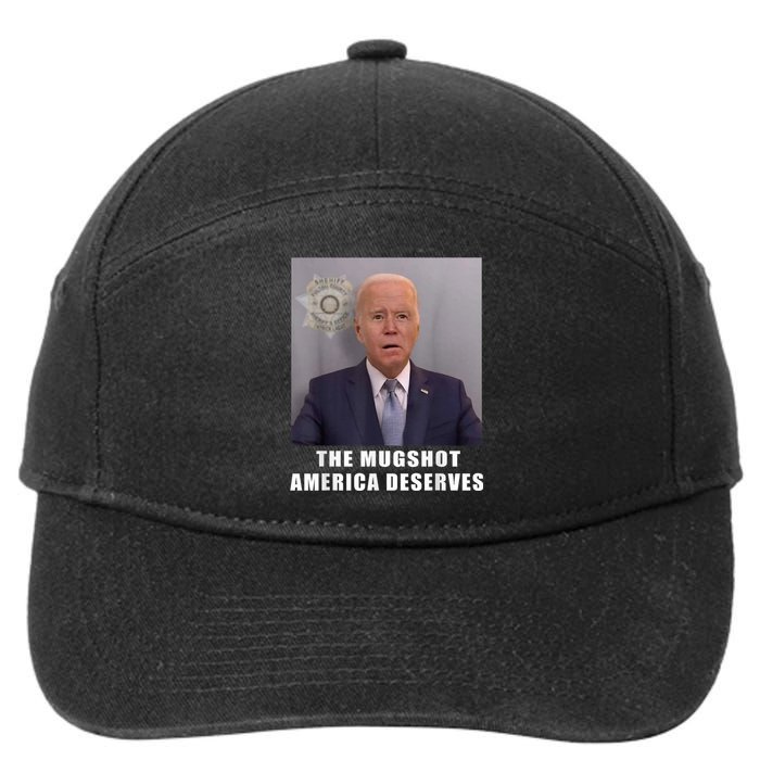 Mug Shot America Deserves Funny AntiBiden 7-Panel Snapback Hat