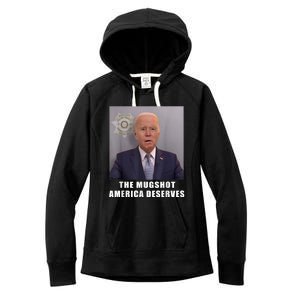 Mug Shot America Deserves Funny AntiBiden Women's Fleece Hoodie