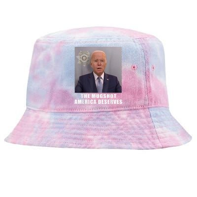 Mug Shot America Deserves Funny AntiBiden Tie-Dyed Bucket Hat