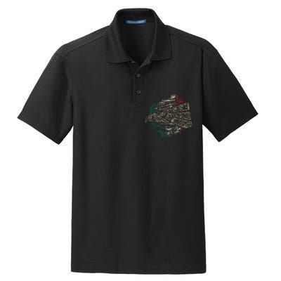 Mexico Sacred Aztec Calendar Mexican Eagle Archeological Dry Zone Grid Polo