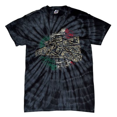 Mexico Sacred Aztec Calendar Mexican Eagle Archeological Tie-Dye T-Shirt