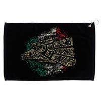 Mexico Sacred Aztec Calendar Mexican Eagle Archeological Grommeted Golf Towel