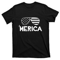 Merica Sunglasses American Flag Celebrate 4th Of July Patriotic T-Shirt