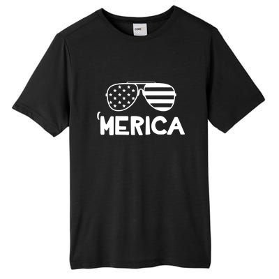 Merica Sunglasses American Flag Celebrate 4th Of July Patriotic Tall Fusion ChromaSoft Performance T-Shirt