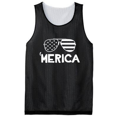 Merica Sunglasses American Flag Celebrate 4th Of July Patriotic Mesh Reversible Basketball Jersey Tank