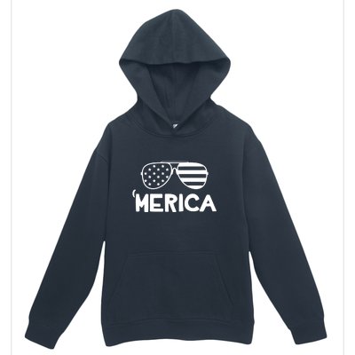 Merica Sunglasses American Flag Celebrate 4th Of July Patriotic Urban Pullover Hoodie